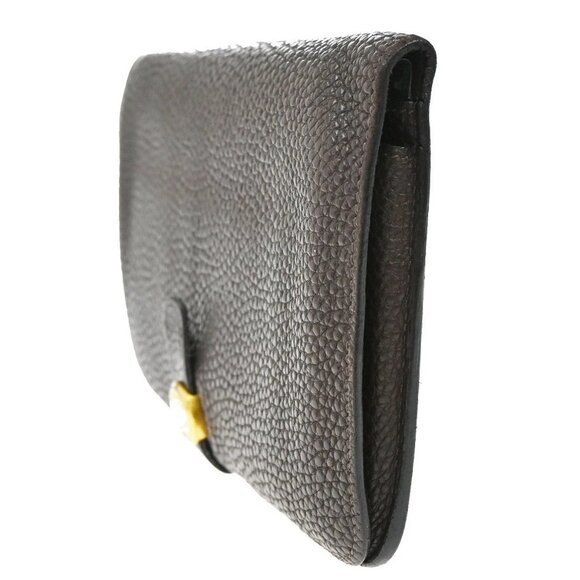 HERMES Logos Dogon GM Long Bifold Wallet Togo Leather Brown GHW 86YH814 - Picture 3 of 16